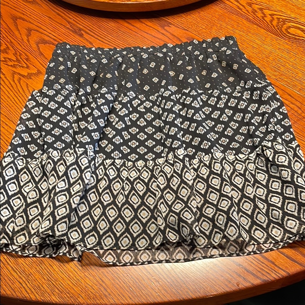 LOFT Black and White Bubble Mini Skirt